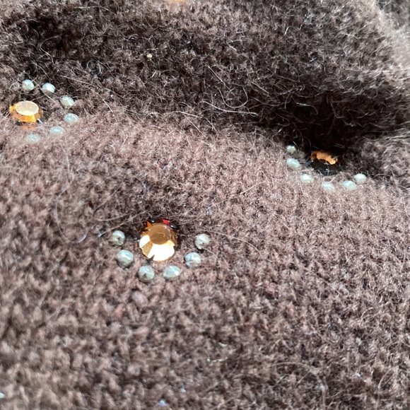 Wool Angora Blend Crystal Encrusted Hat NeverUsed main image 4